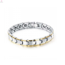 Haut poli Tungsten bracelet santé magnétique bracelet pour hommes plaqué or bijoux en gros